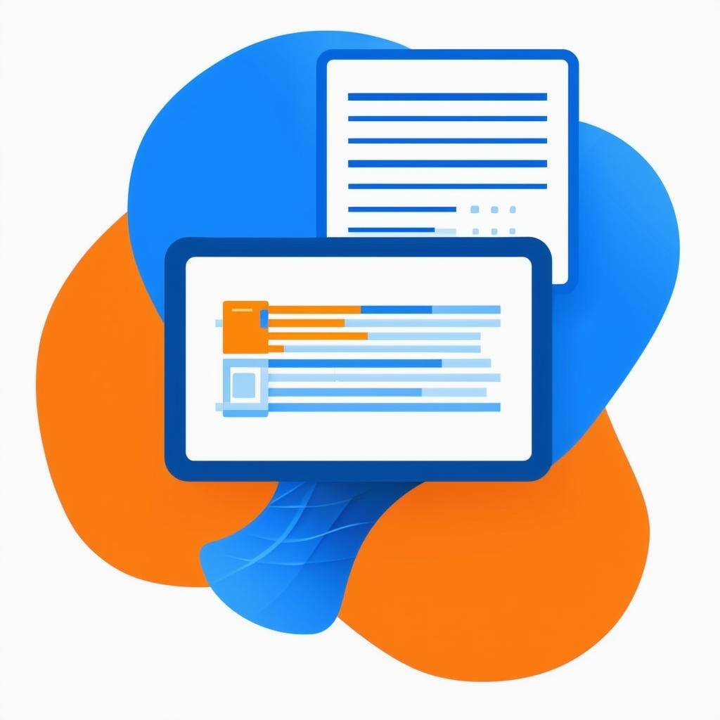 content icon color blue and orange background color white-2