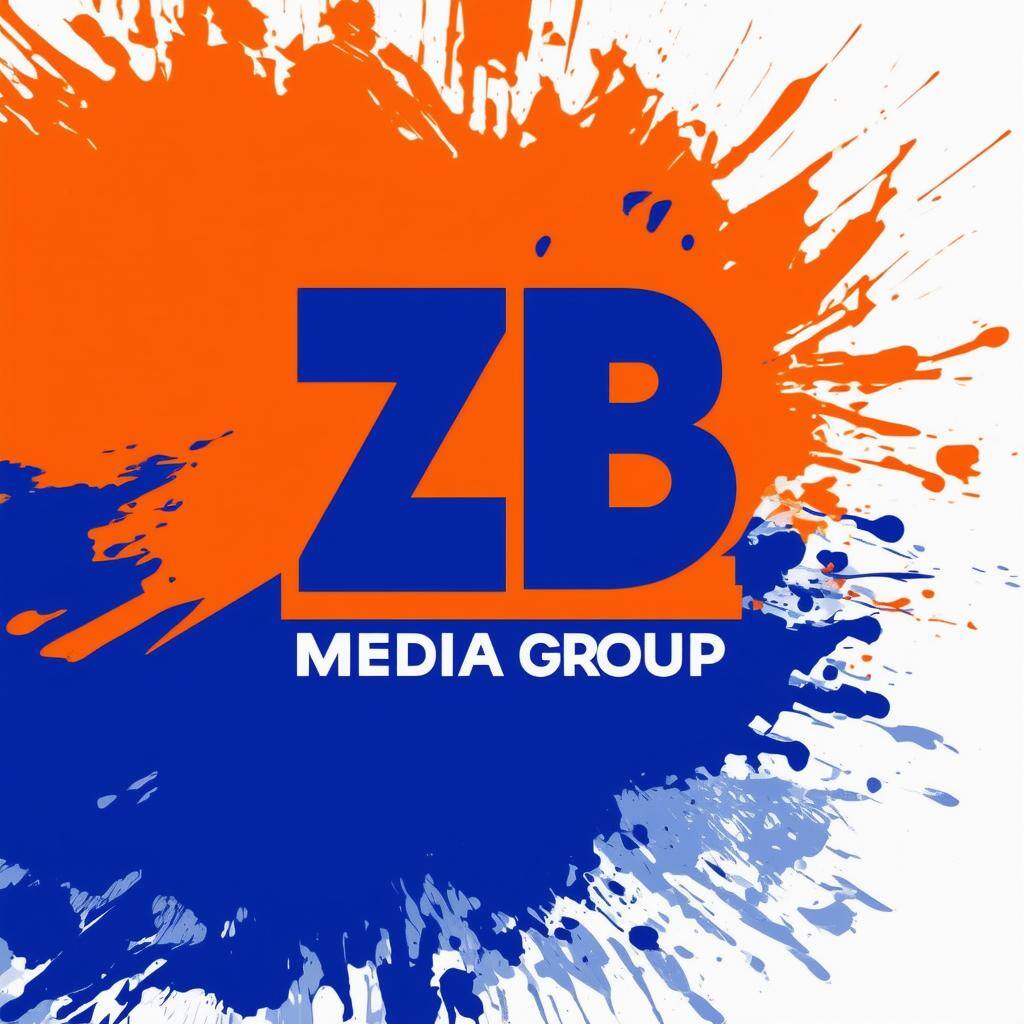 text ZB Media Group color dark blue and color orange-3